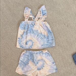 Tie-Dye Tank Top and Shorts Set